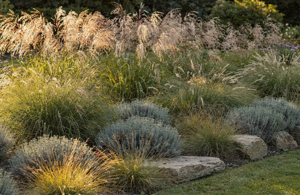 création d'un massif de graminées