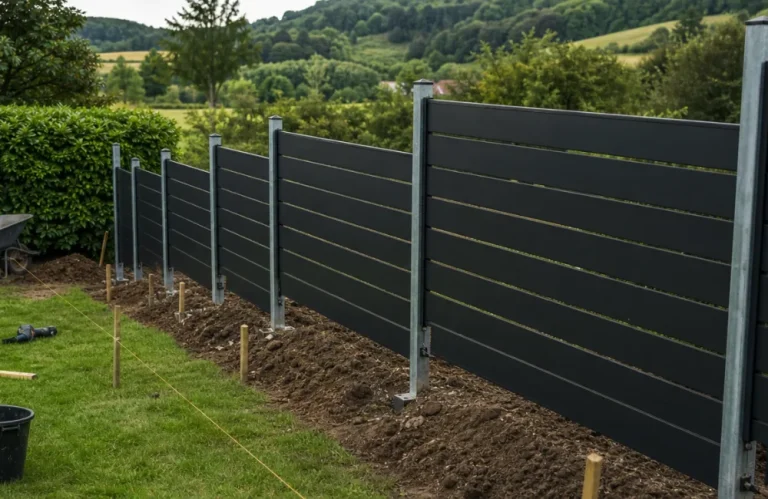 faire un clôture sur un jardin en pente