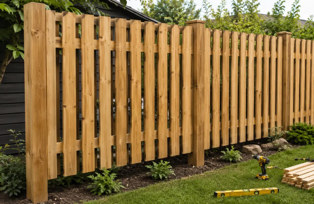 construire palissade bois verticale